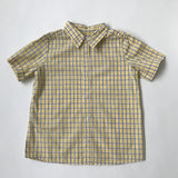 Bonpoint Yellow Check Short Sleeve Shirt: 4 Years