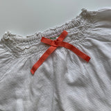 Bonpoint White Cotton Blouse With Gathered Neckline: 4 Years