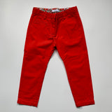 Jacadi Red Cotton Trousers With Liberty Print Trim: 4 Years