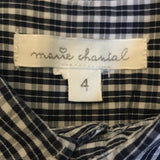 Marie-Chantal Navy & White Check Shirt: 4 Years