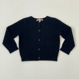 Bonpoint Navy Cashmere Cable Knit Cardigan: 3 Years