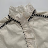Bonpoint Cream Blouse With Black Embroidery: 4 Years