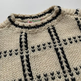 Bonpoint black and cream alpaca chunky knit secondhand used preloved