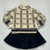Bonpoint black and cream alpaca chunky knit secondhand used preloved