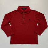 Burberry Maroon Polo Shirt With Burberry Check Trim: 6 Years