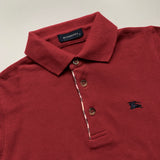 Burberry Maroon Polo Shirt With Burberry Check Trim: 6 Years