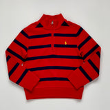 Ralph Lauren Red And Blue Stripe Jumper With High Neck Zip: 5 Years