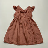 Bonpoint Rust Pink Silk Dress With Lace Trim: 3 Years