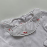 Bonpoint Bodysuit With Rose Embroidered Collar: 12 Months