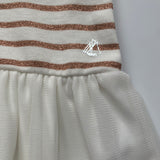 Petit Bateau Rose Gold And White Stripe Dress With Tulle Skirt: 3 Months
