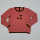 Bonpoint Candy Pink Cashmere Jumper With Cherry Motif: 3 Years