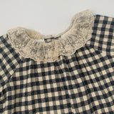 Bonpoint Black And White Brushed Cotton Dress With Lace Collar: 3 Years