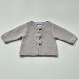 Jacadi Grey Wool/ Alpaca Knit Cardigan With Bows: 1 Month