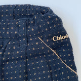 Chloé Navy And Gold Polka Dot Shorts: 3 Years