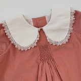 Strawberries & Cream Dusty Pink Cord Dress With Collar: 4 Years