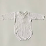 Bonpoint White Cotton Bodysuit With Collar: 6 Months