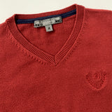 Bonpoint Deep Red V-Neck Jumper: 4 Years