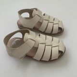 Papouelli White Leather Sandals: Size EU 23