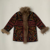 Antik Batik Folk Embroidered Coat With Fur Trim: 6 Years