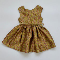 Caramel Chartreuse Jacquard Dress With Belt: 3 Years