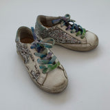 Golden Silver Sequin Sneakers: Size 24