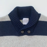 Pepa & Co Grey And Navy Stripe Wool Jumper: 18 Months