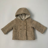 Bonpoint Cream Tweed Coat With Hood: 2 Years