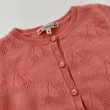 Bonpoint Candy Pink Cashmere Cherry Motif Cardigan: 4 Years