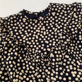 Bonpoint Navy And Taupe Polka Dot Dress: 4 Years