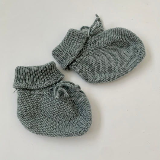 Bonpoint Teal Cashmere Booties: 6-12 Months