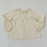 Bonpoint Cream Cotton Blouse With Lace Collar: 3 Years