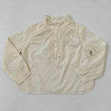 Bonpoint Cream Swiss Dot Blouse With Frill: 4 Years