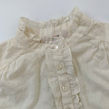 Bonpoint Cream Swiss Dot Blouse With Frill: 4 Years