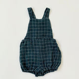 Nellie Quats grey and white check linen romper secondhand used preloved 