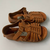 Papouelli Tan Leather Sandals: Size EU 23