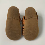 Papouelli Tan Leather Sandals: Size EU 23