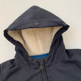 Bonpoint Navy Padded Coat With Faux Shearling Hood: 2 Years