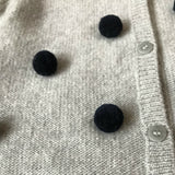 Il Gufo Grey Wool Cardigan With Black Bobbles: 4 Years