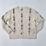 Bonpoint Cream Wool/ Alpaca Mix Jumper With Floral Embroidery: 6 Years