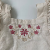 Freya Lillie Embroidered Linen Romper: 12-18 Months