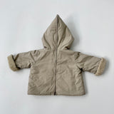 Bonpoint Pale Taupe Coat With Faux Sheepskin Lining: 6 Months