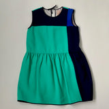 Roksanda Ilincic Green And Blue Geometric Silk Dress: 6 Years
