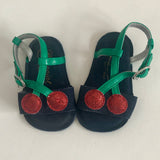 Bonpoint Navy Suede Baby Cherry Sandals: Size 16/17