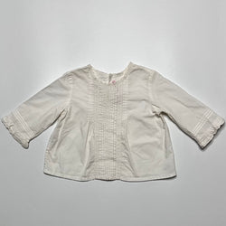 Bonpoint White Baby Blouse Pintuck Secondhand Used Preloved Preowned 