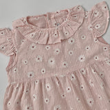 Roberta Bacarelli Pink Daisy Print Cotton Romper: 9 Months