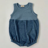 1+ In The Family Blue Towelling Romper: 9 Months