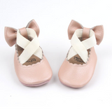 Bohemia's Closet Rose Gold Bow Pram Shoes: 3-6 Months (Brand New)