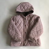 Bonpoint Dusty Pink Quilted Jacket With Brown Fleece Lining