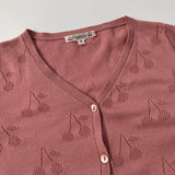 Bonpoint Muted Pink Cotton Cherry Cardigan: 8 Years