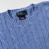 Ralph Lauren Powder Blue Cable Knit Cashmere Jumper: 7 Years